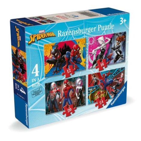 Ravensburger - Puzzle Marvel Spiderman 4 buc in cutie 12 16 20 24 piese - imagine 7